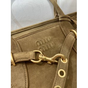 Miu Miu Aventure suede leather handbag 45x24x14cm