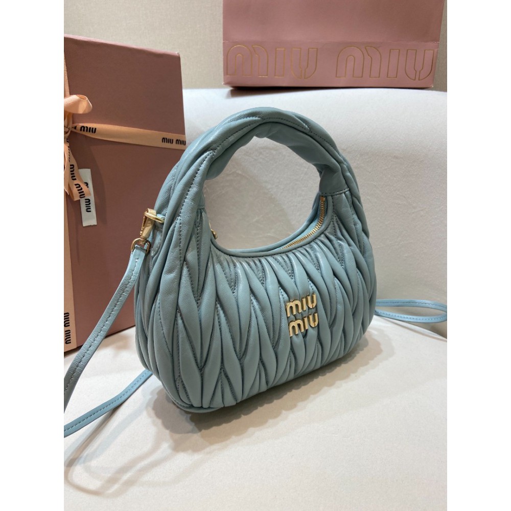 Miu Miu Wander Matelassé Satin Hobo Bag 23X13X7cm Bags