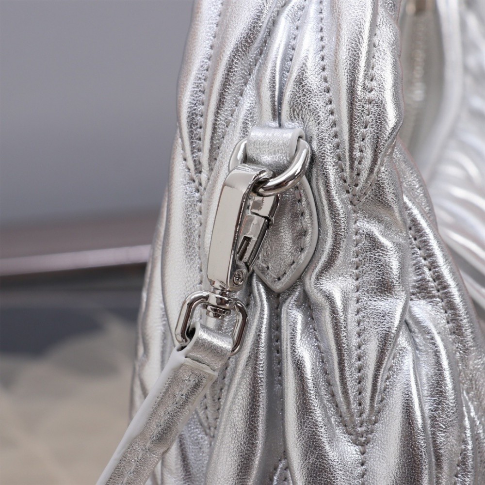 Miu Miu Wander Matelassé Satin Hobo Bag 23X13X7cm Bags