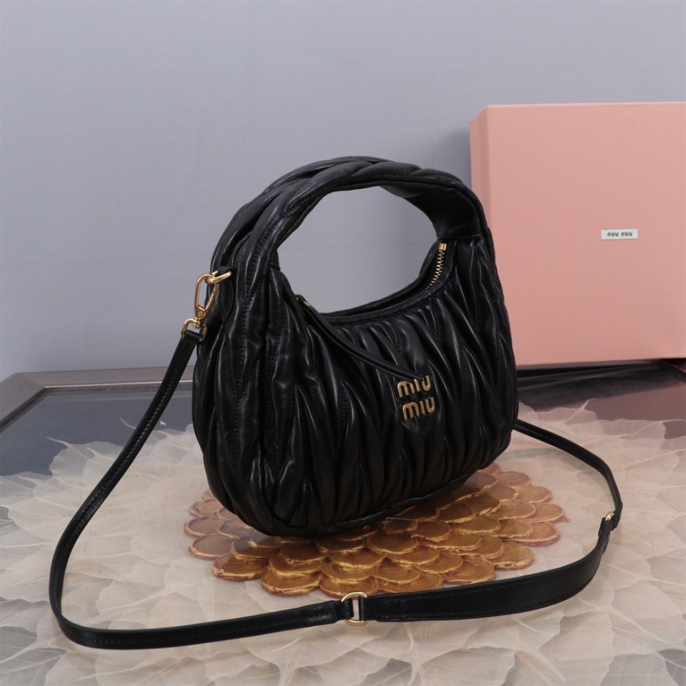 Miu Miu Wander Matelassé Satin Hobo Bag 23X13X7cm Bags