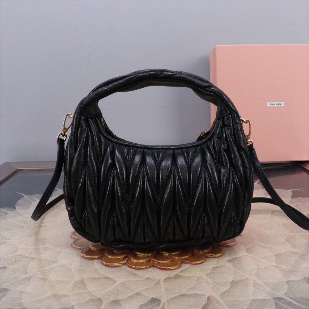 Miu Miu Wander Matelassé Satin Hobo Bag 23X13X7cm Bags