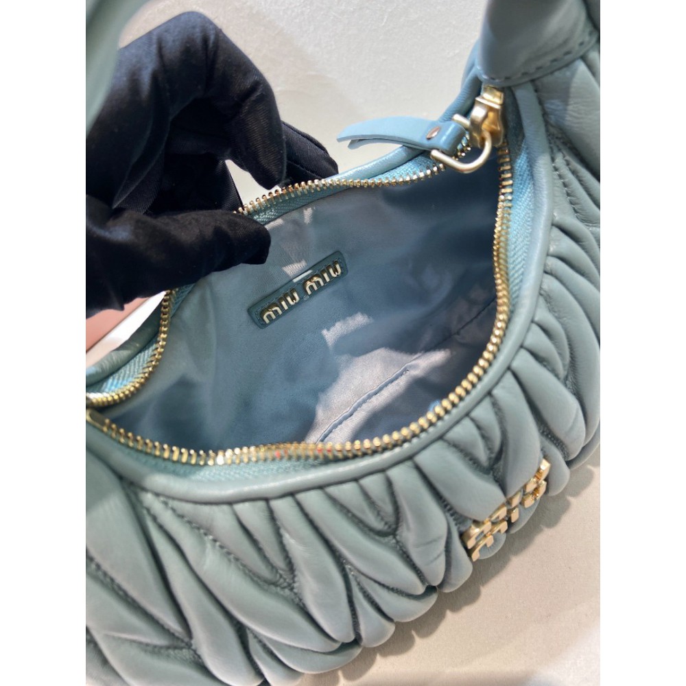 Miu Miu Wander Matelassé Satin Hobo Bag 23X13X7cm Bags