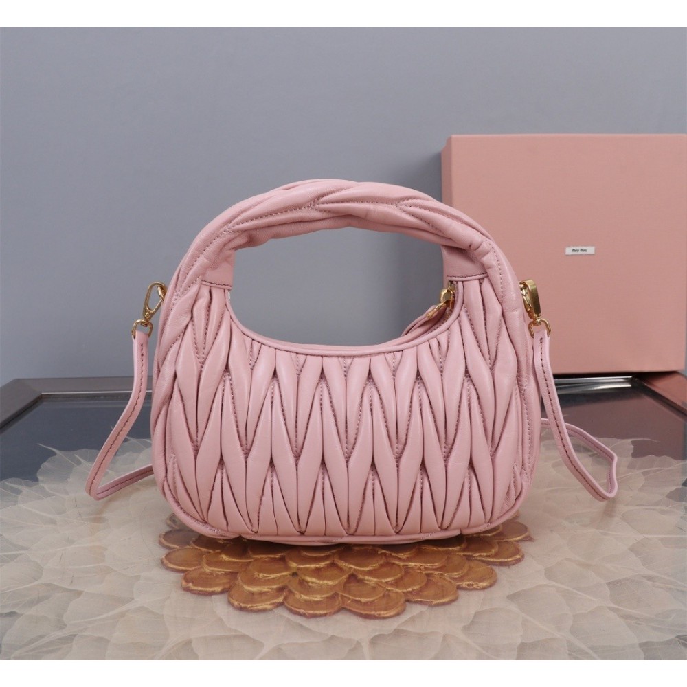 Miu Miu Wander Matelassé Satin Hobo Bag 23X13X7cm Bags