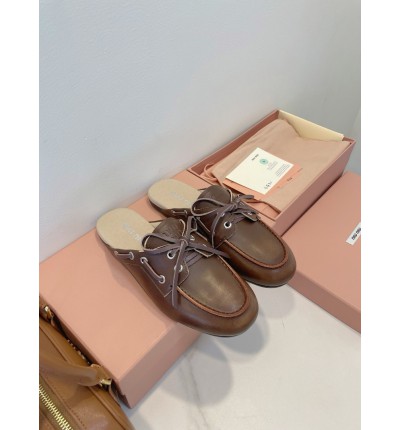 Miu Miu boat mules lace up 35-42
