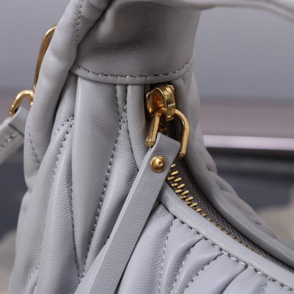 Miu Miu Wander Matelassé Satin Hobo Bag 23X13X7cm Bags