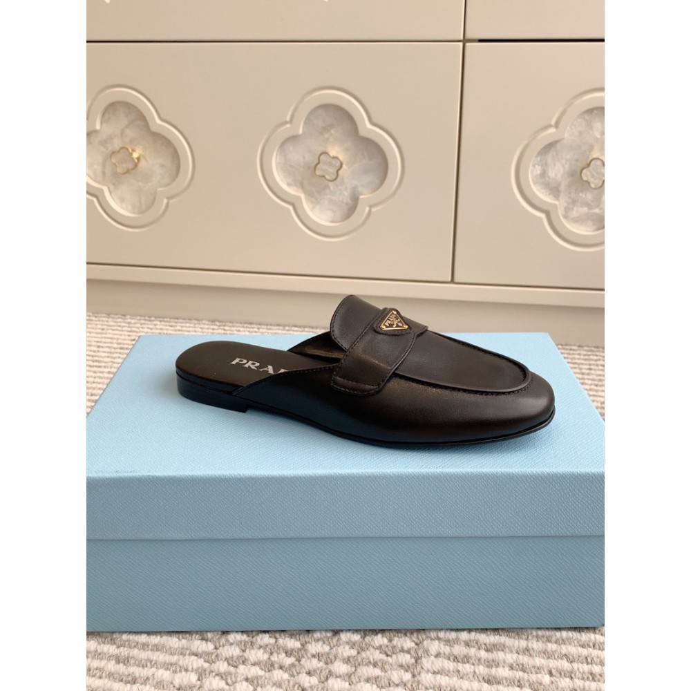 Prada half slipper leather  Shoes