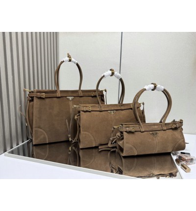 Prada Bonnie suede cinnamon bag 