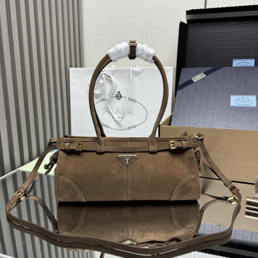 Prada Bonnie suede cinnamon bag  Bags