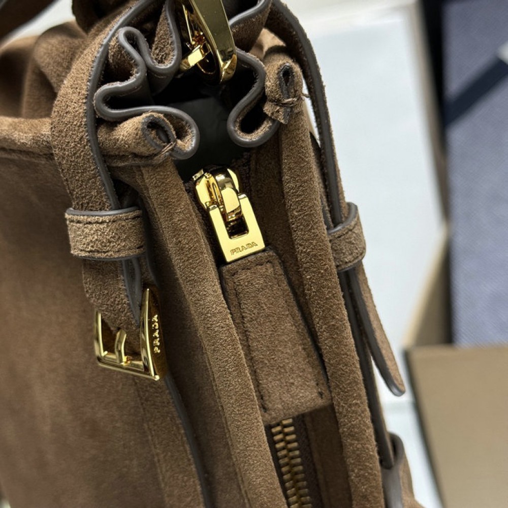 Prada Bonnie suede cinnamon bag  Bags