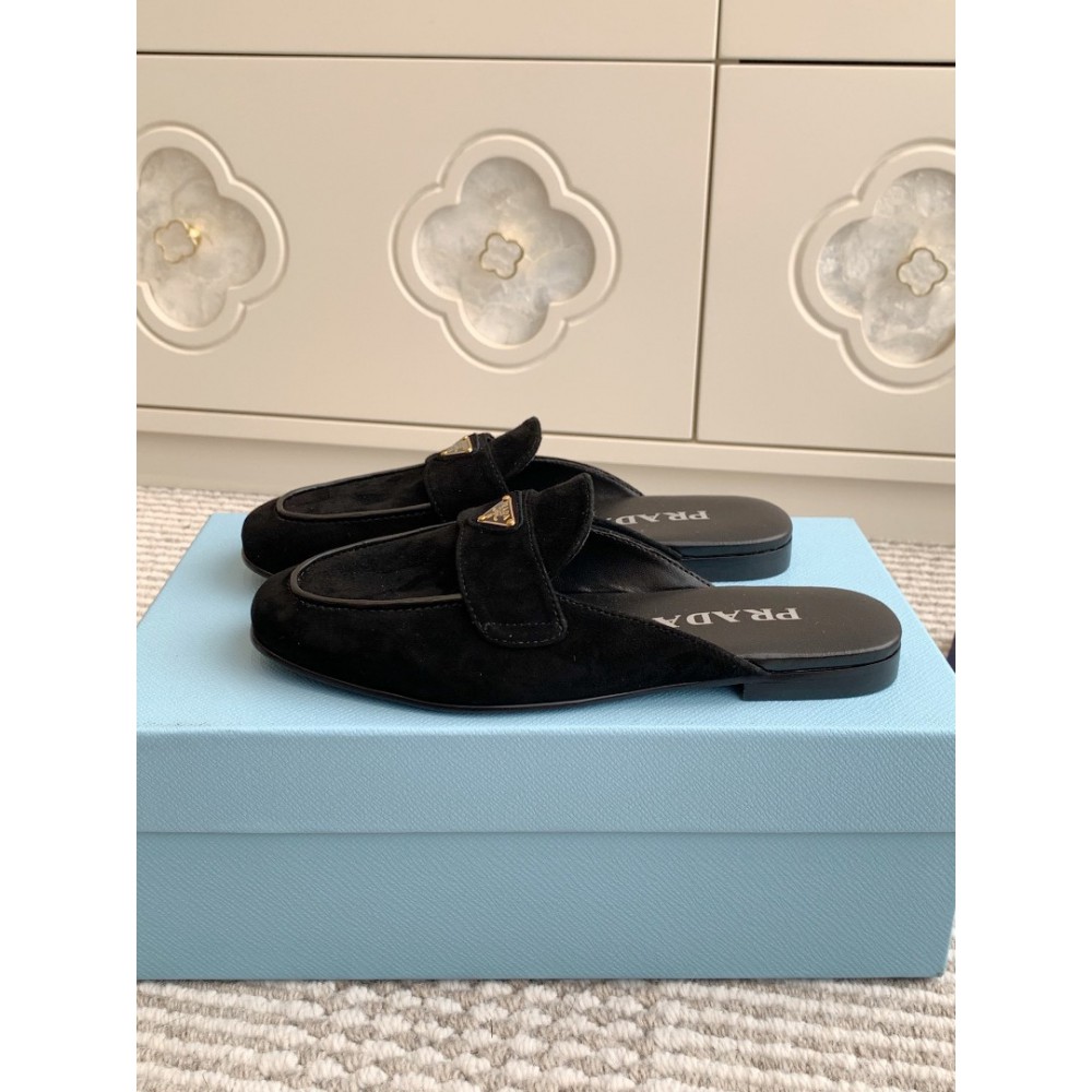 Prada half slipper leather  Shoes
