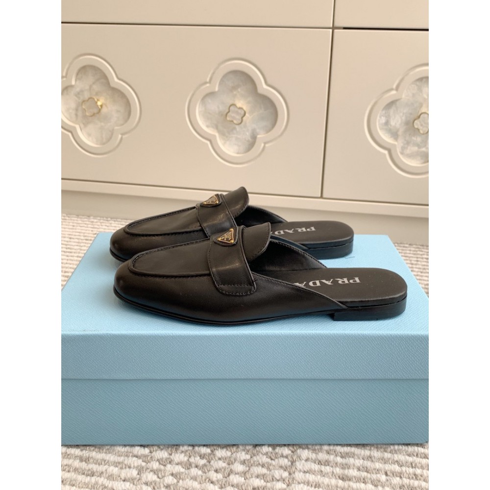 Prada half slipper leather  Shoes
