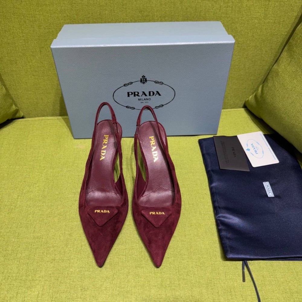 Prada slingback pumps suede 35-42 8.5cm Shoes