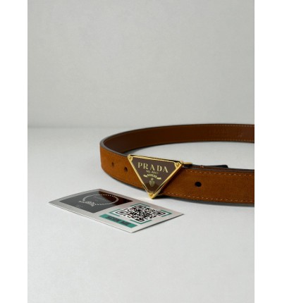 Prada suede brown belt 2cm 