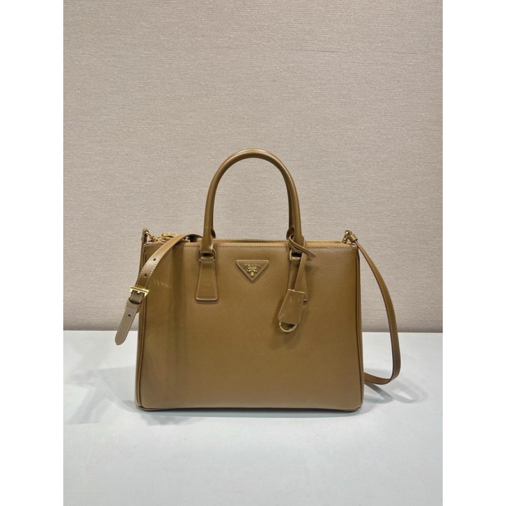 Prada White Small Galleria Saffiano Leather Bag 24.5x16.5x11cm Bags