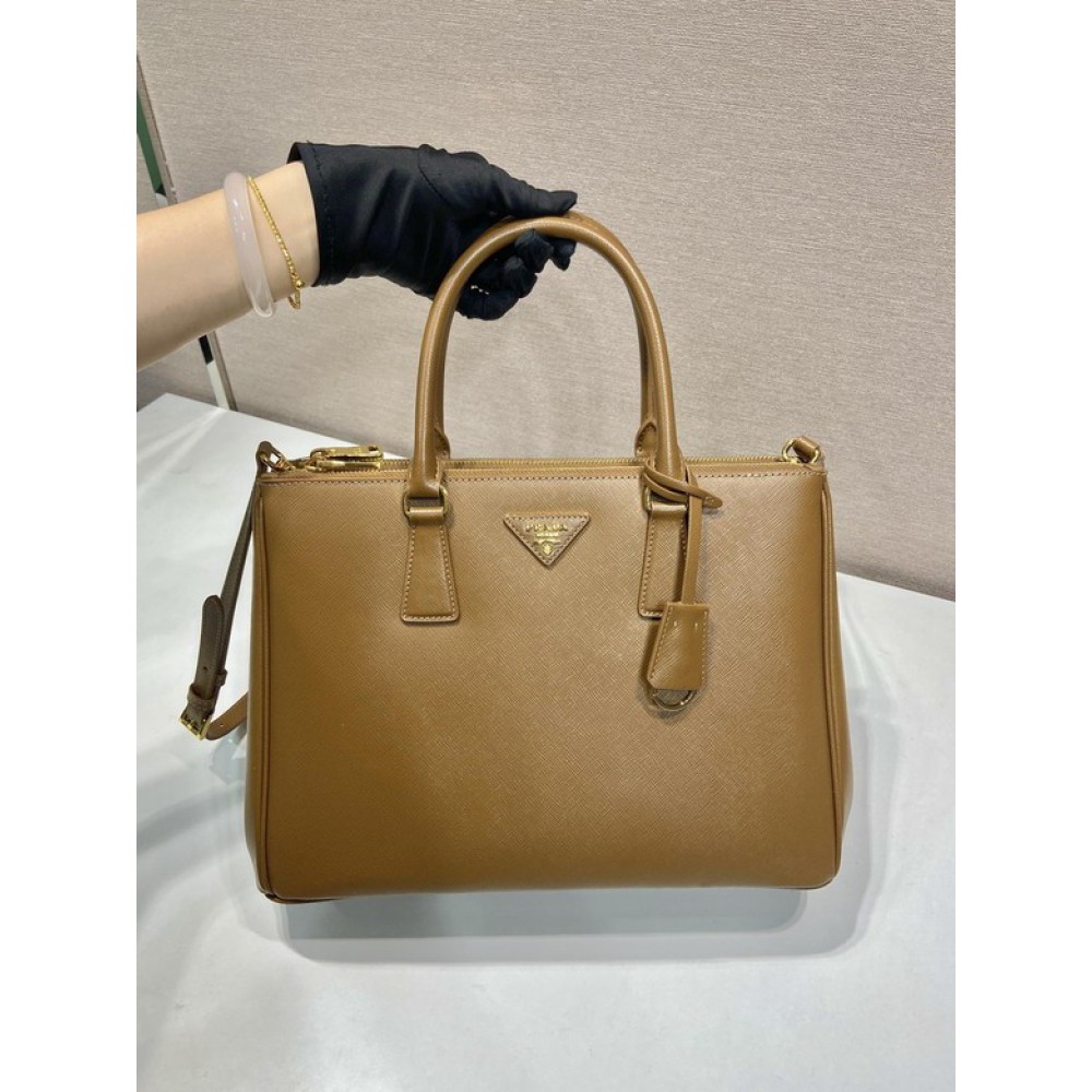 Prada White Small Galleria Saffiano Leather Bag 24.5x16.5x11cm Bags