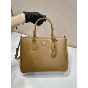 Prada White Small Galleria Saffiano Leather Bag 24.5x16.5x11cm Bags