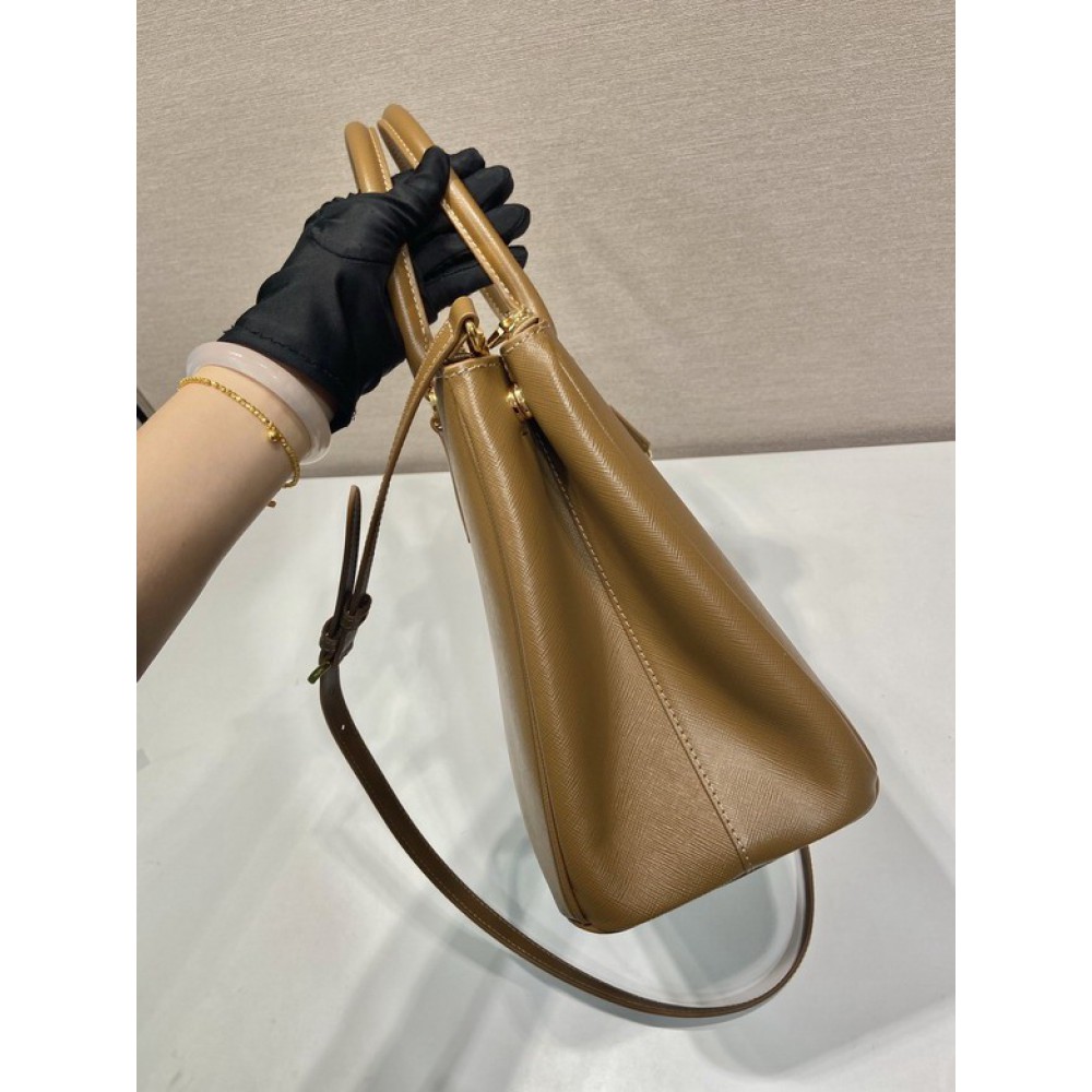 Prada White Small Galleria Saffiano Leather Bag 24.5x16.5x11cm Bags