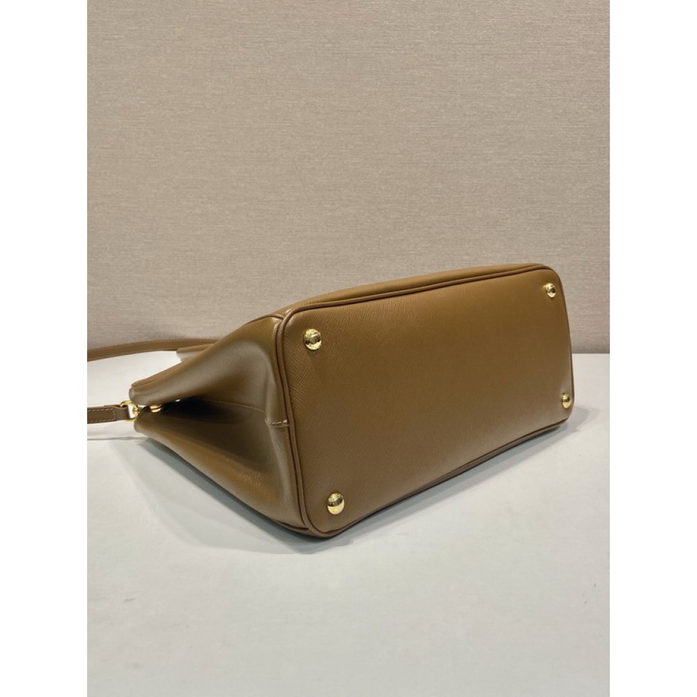 Prada White Small Galleria Saffiano Leather Bag 24.5x16.5x11cm Bags