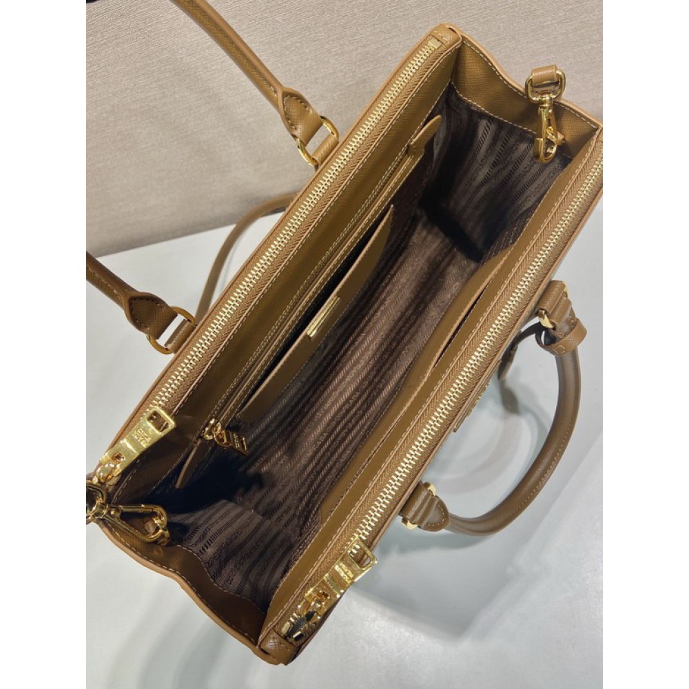 Prada White Small Galleria Saffiano Leather Bag 24.5x16.5x11cm Bags