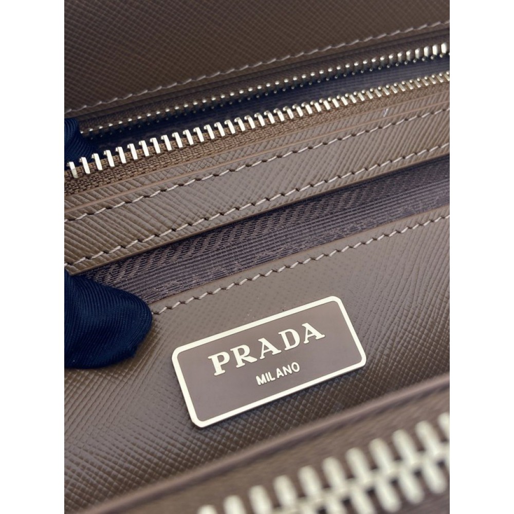 Prada White Small Galleria Saffiano Leather Bag 24.5x16.5x11cm Bags