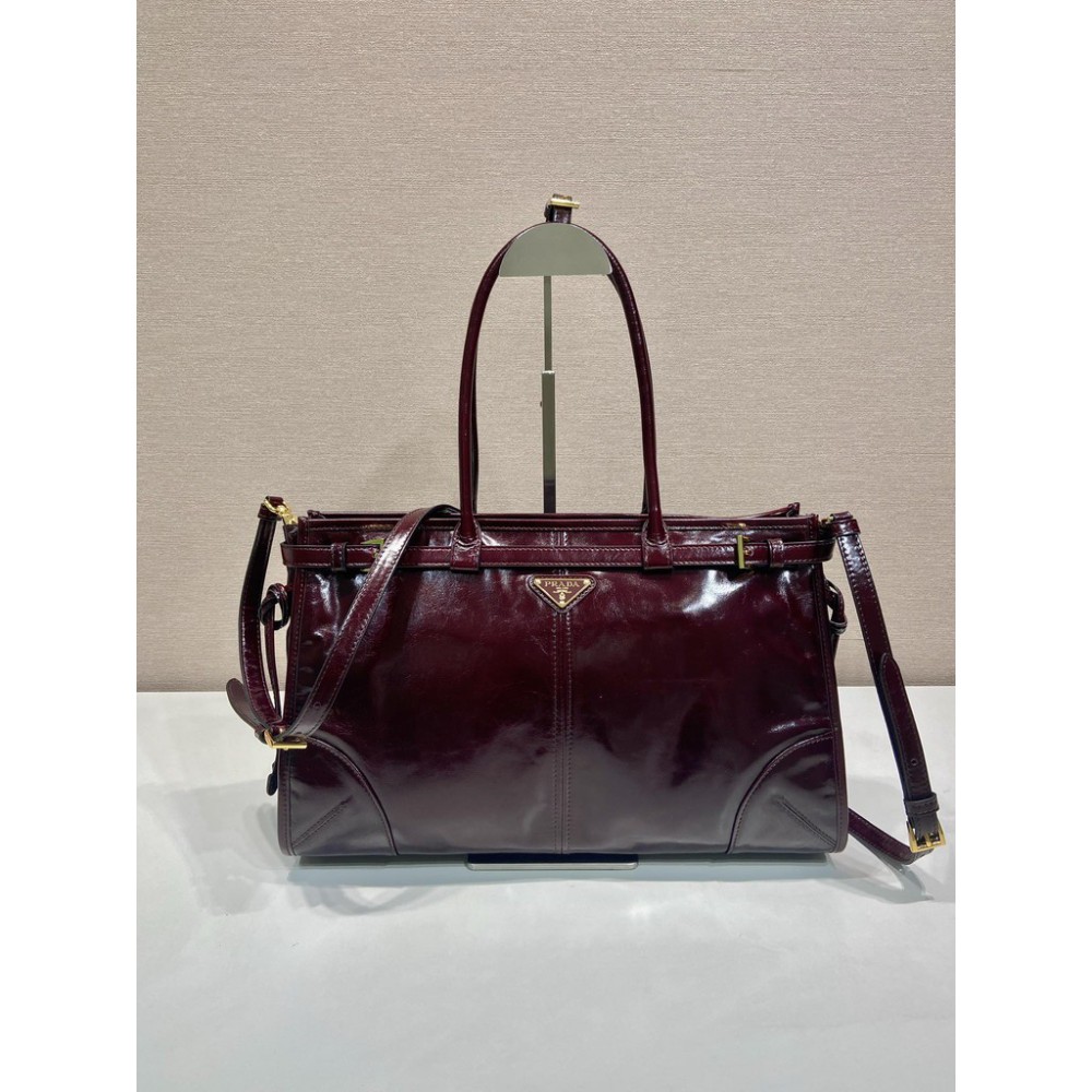 Prada large Bonnie leather handbag 38x24x12cm Bags