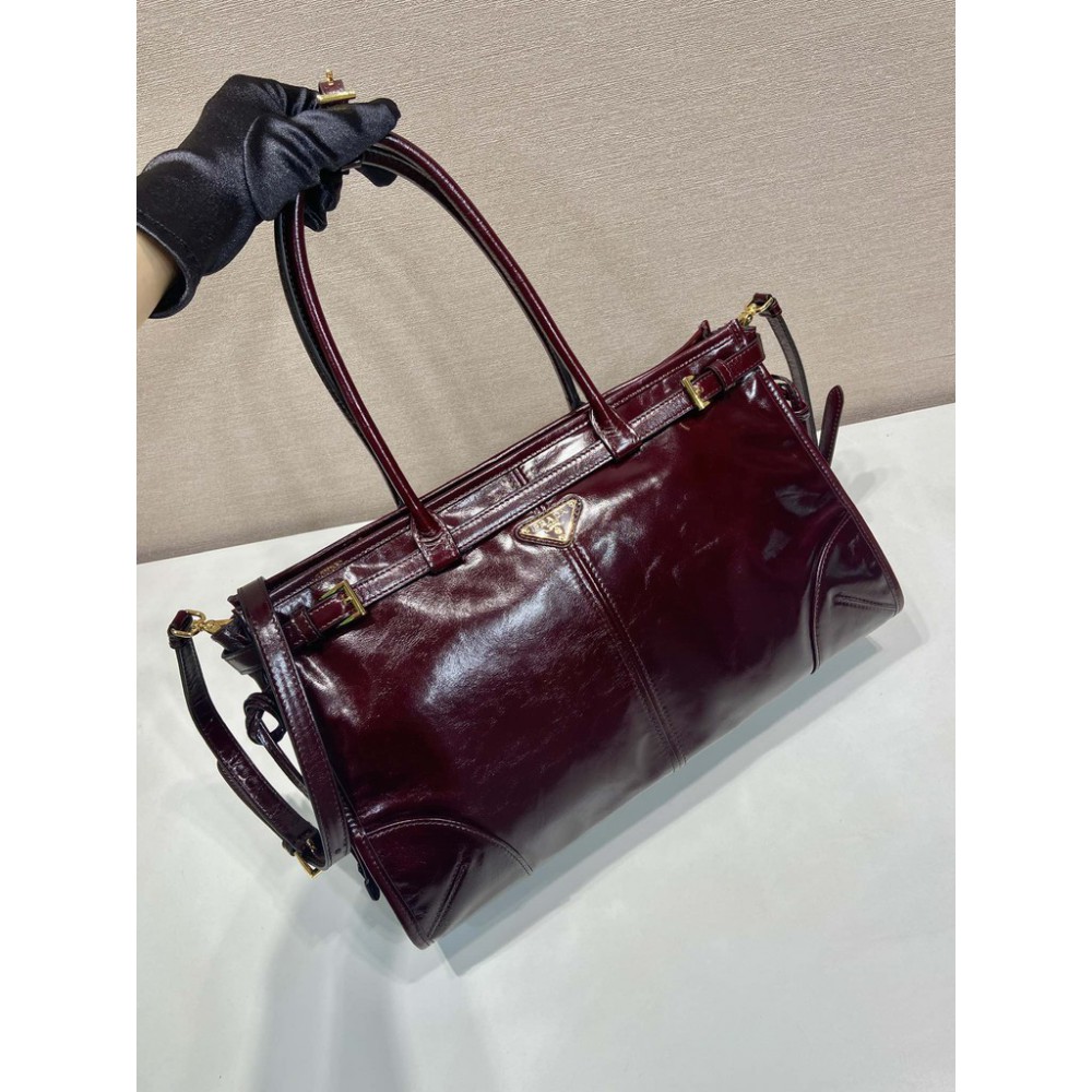 Prada large Bonnie leather handbag 38x24x12cm Bags