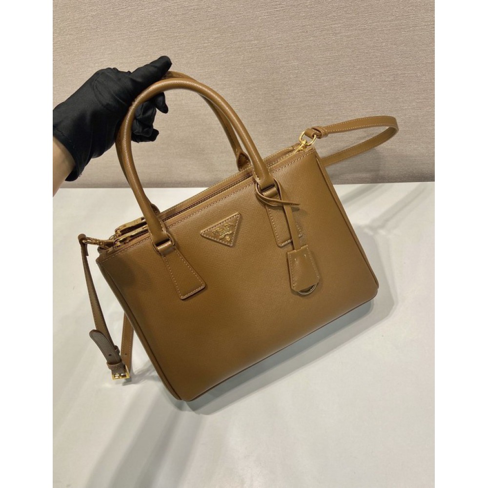 Prada White Small Galleria Saffiano Leather Bag 24.5x16.5x11cm Bags