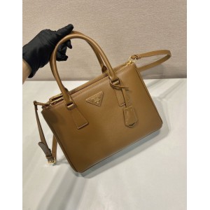 Prada White Small Galleria Saffiano Leather Bag 24.5x16.5x11cm Bags