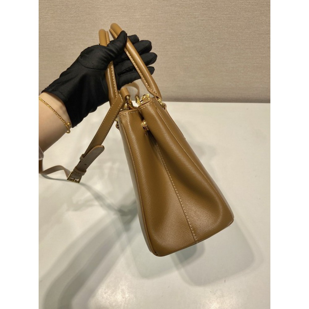 Prada White Small Galleria Saffiano Leather Bag 24.5x16.5x11cm Bags