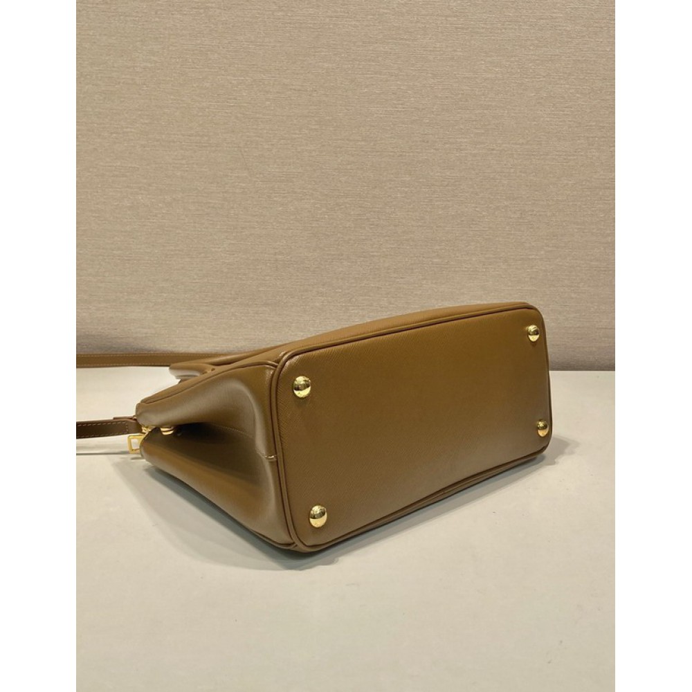 Prada White Small Galleria Saffiano Leather Bag 24.5x16.5x11cm Bags