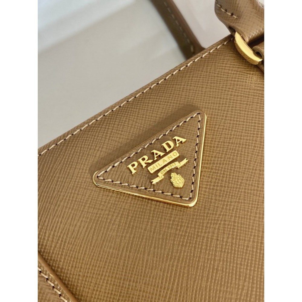 Prada White Small Galleria Saffiano Leather Bag 24.5x16.5x11cm Bags