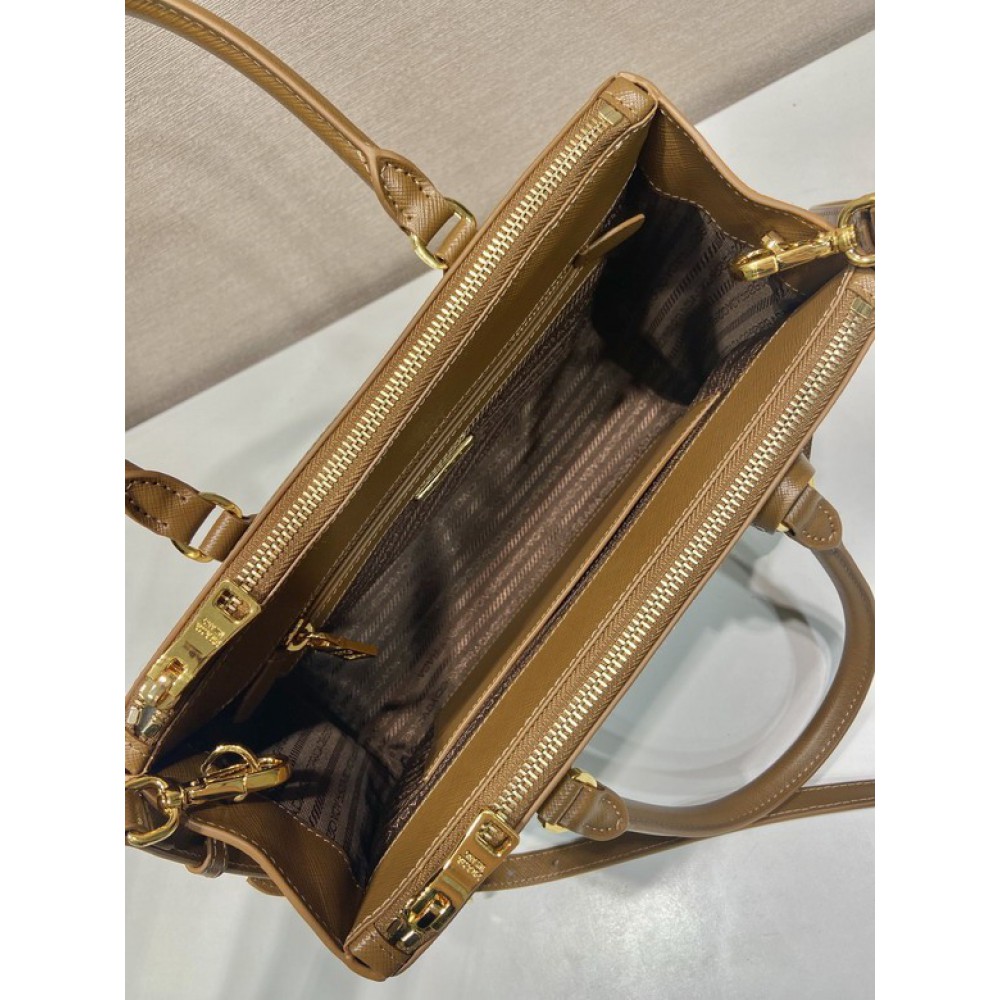 Prada White Small Galleria Saffiano Leather Bag 24.5x16.5x11cm Bags