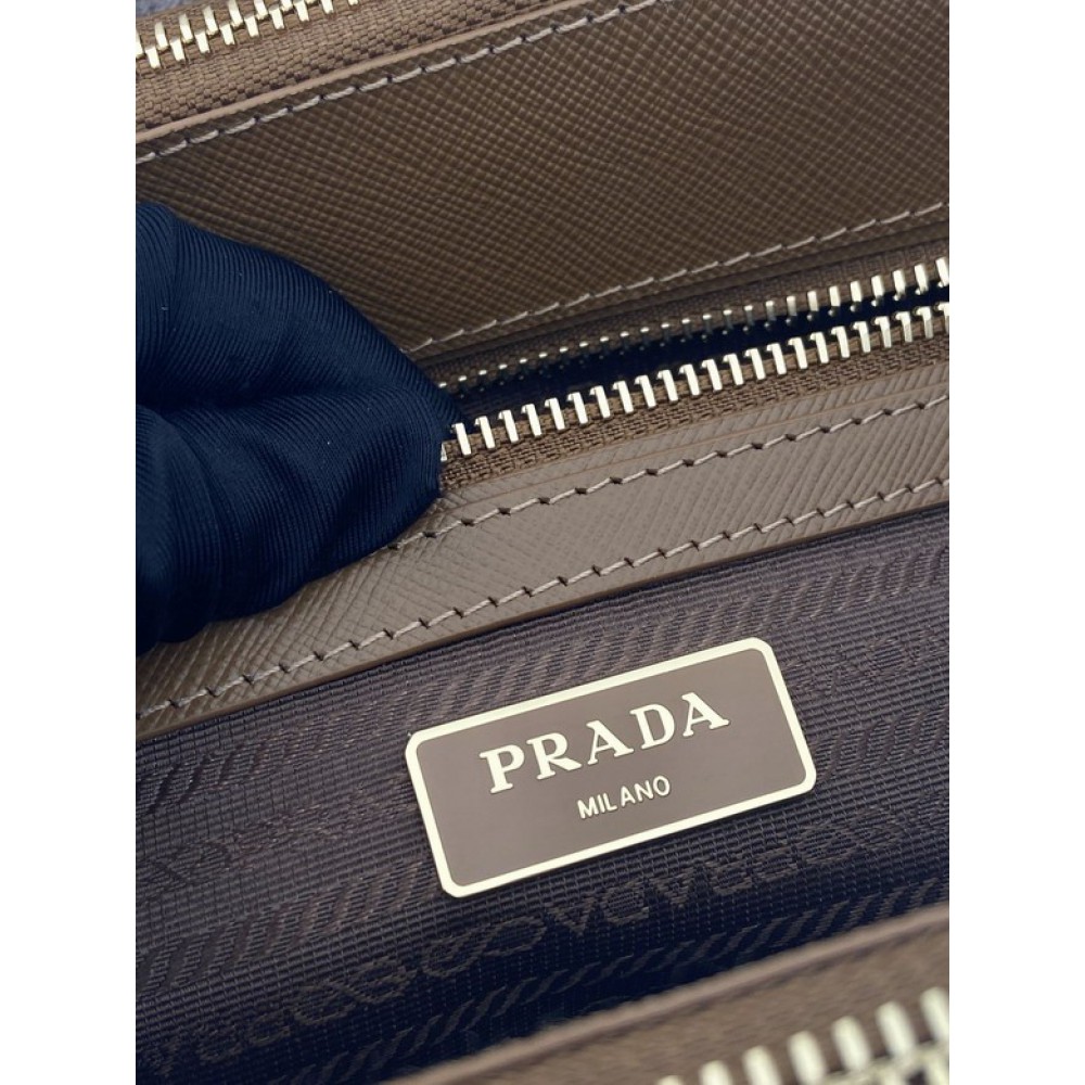 Prada White Small Galleria Saffiano Leather Bag 24.5x16.5x11cm Bags