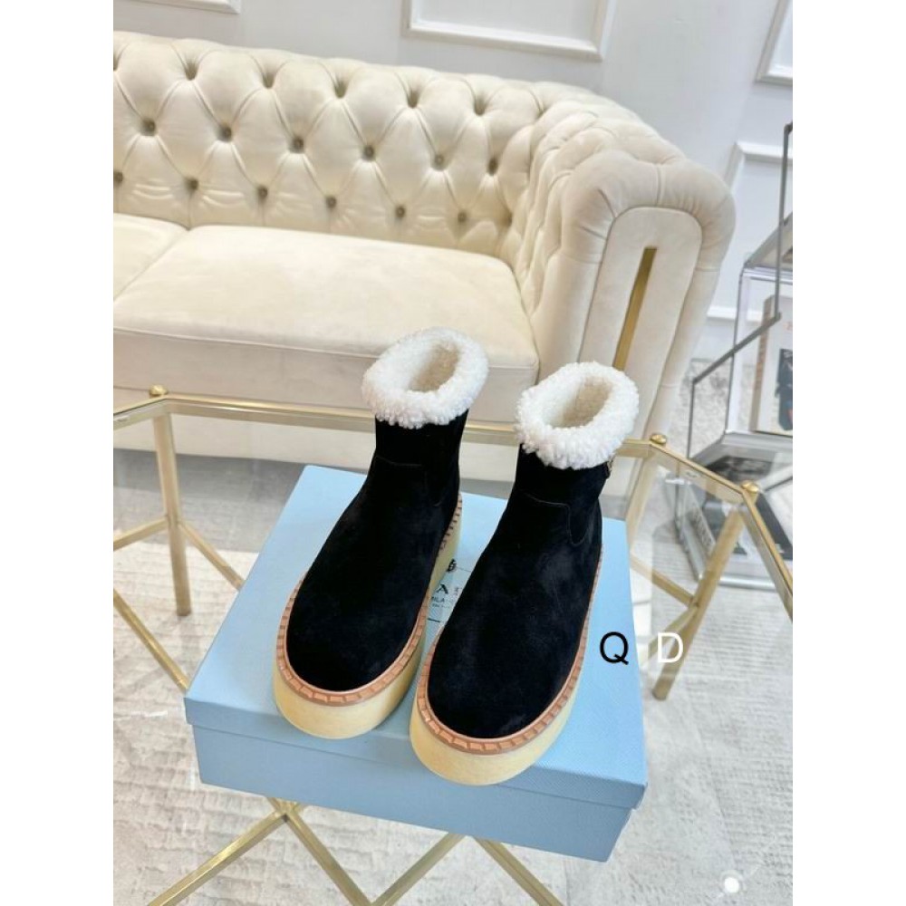 Prada suede boots shearling insole Shoes