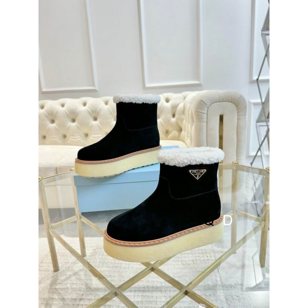 Prada suede boots shearling insole Shoes