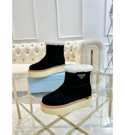 Prada suede boots shearling insole