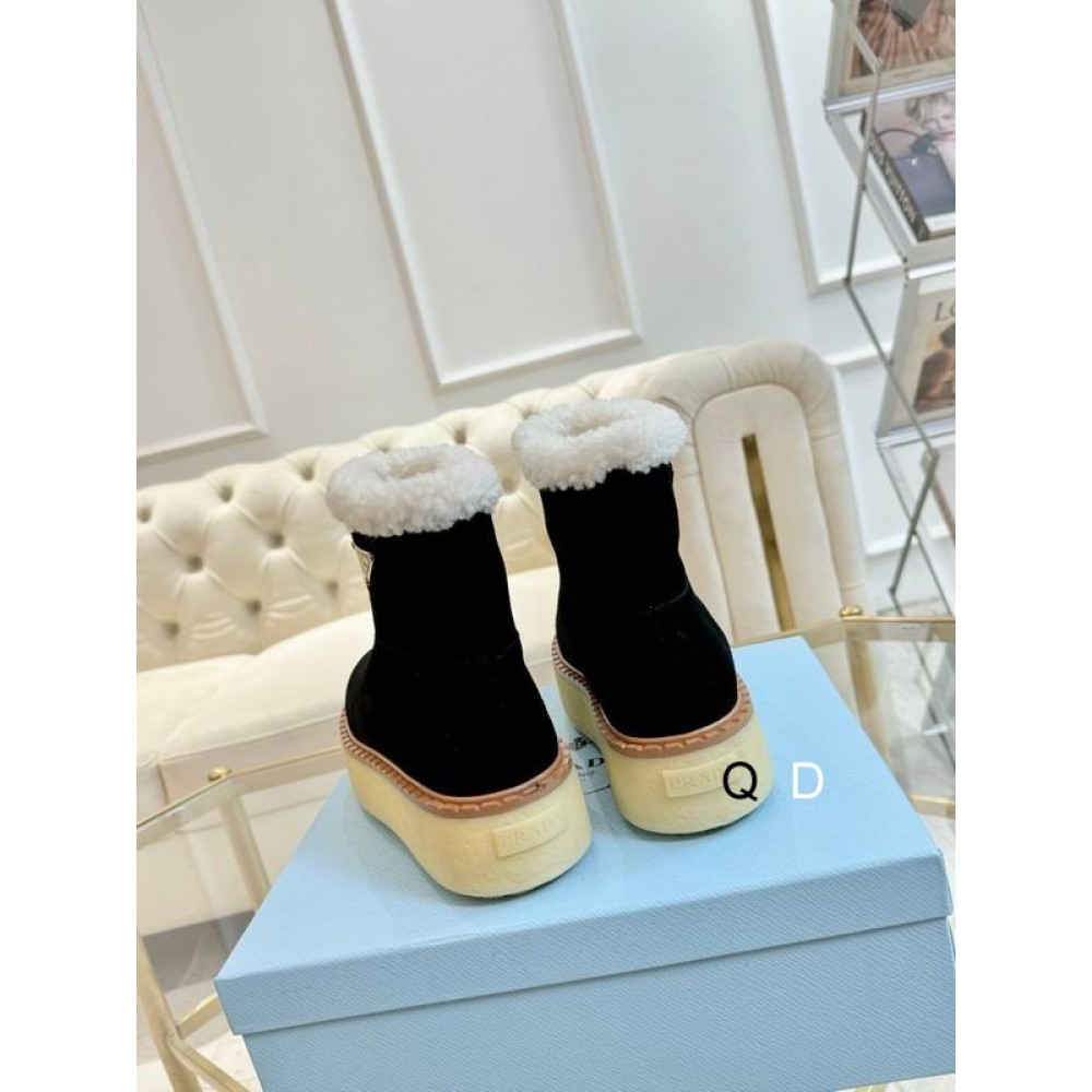 Prada suede boots shearling insole Shoes