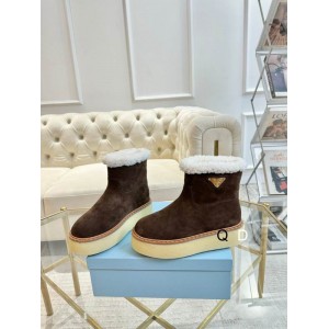 Prada suede boots shearling insole Shoes