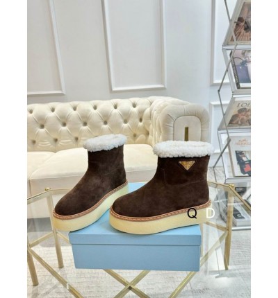 Prada suede boots shearling insole