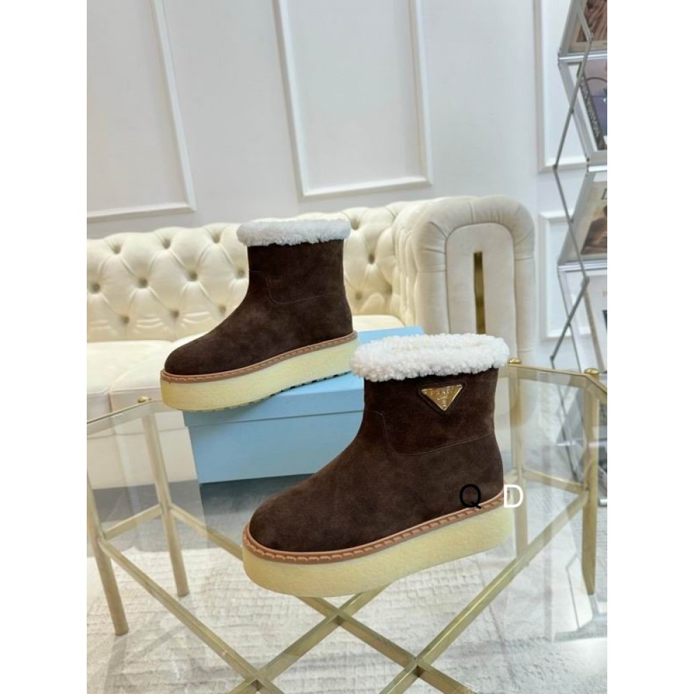 Prada suede boots shearling insole Shoes