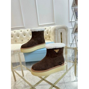 Prada suede boots shearling insole Shoes