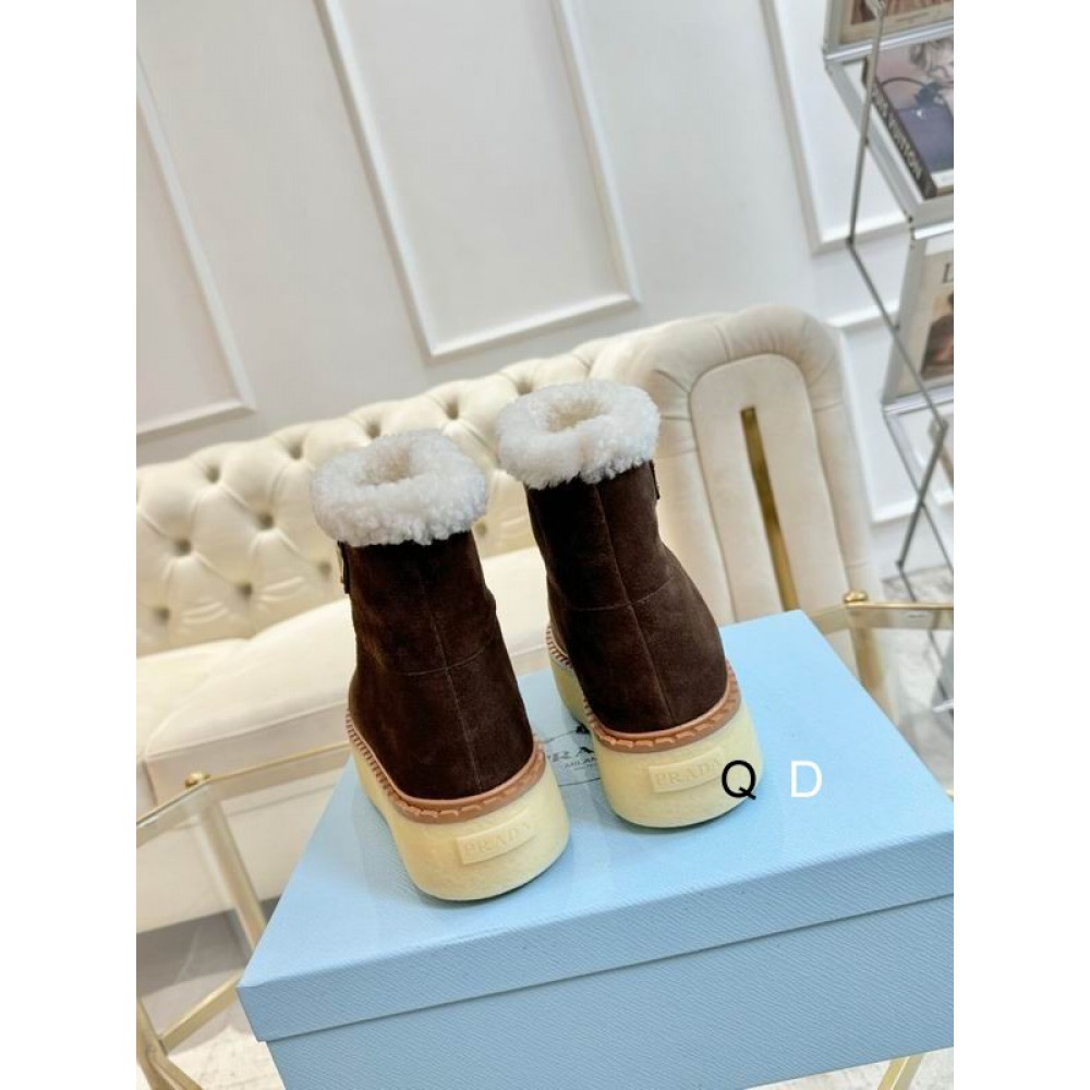 Prada suede boots shearling insole Shoes
