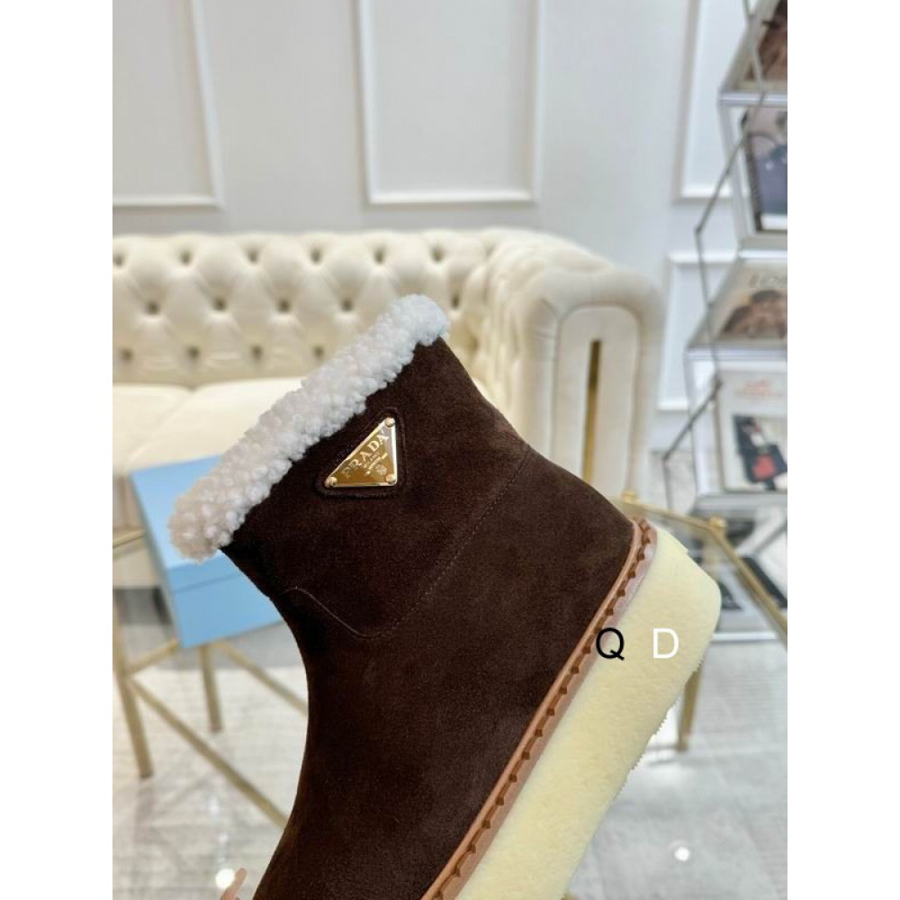 Prada suede boots shearling insole Shoes