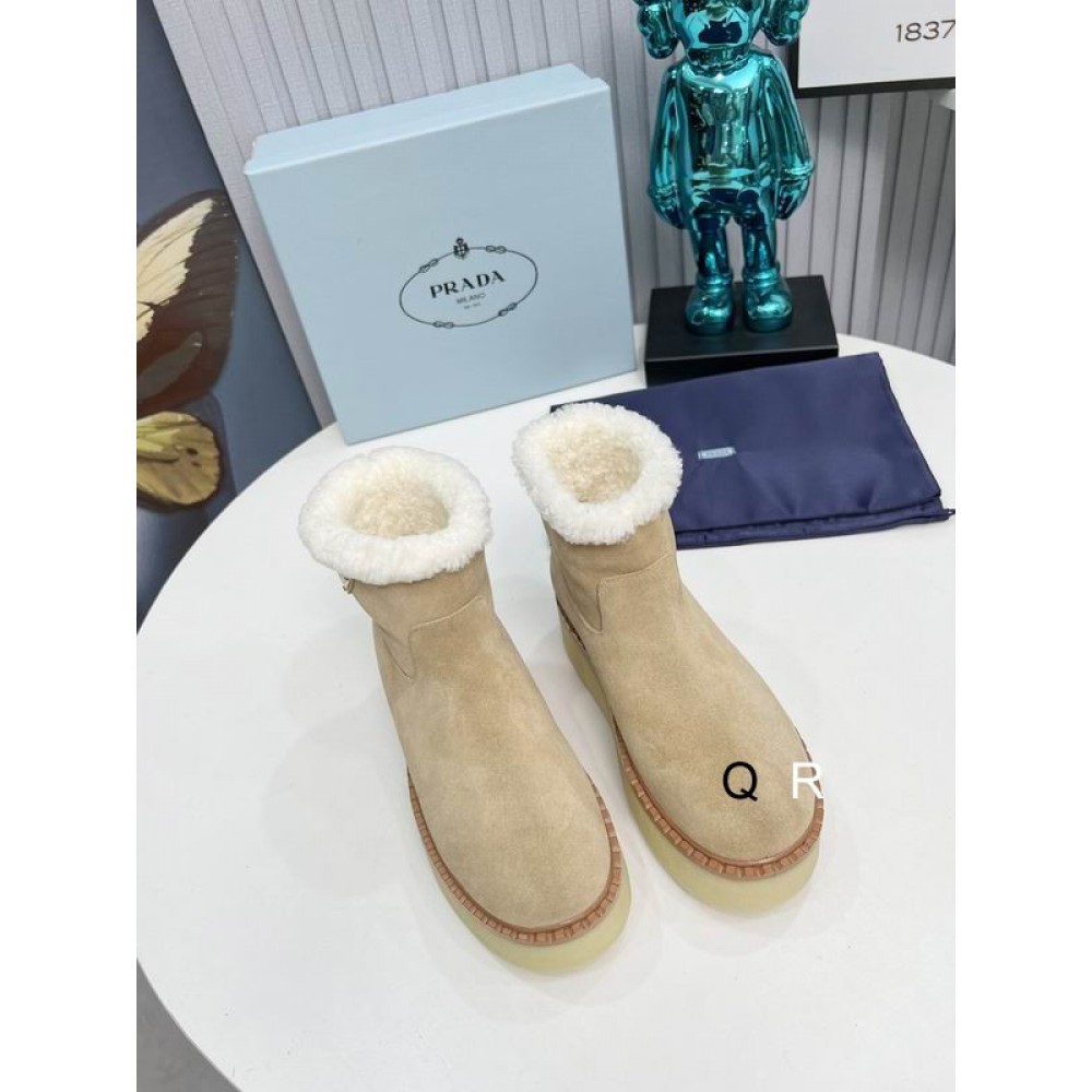 Prada suede boots shearling insole Shoes