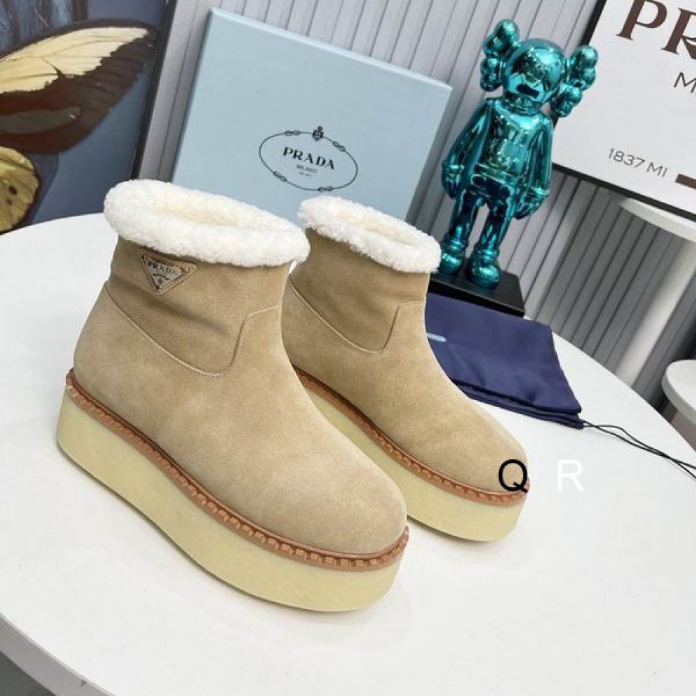 Prada suede boots shearling insole Shoes