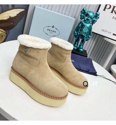 Prada suede boots shearling insole