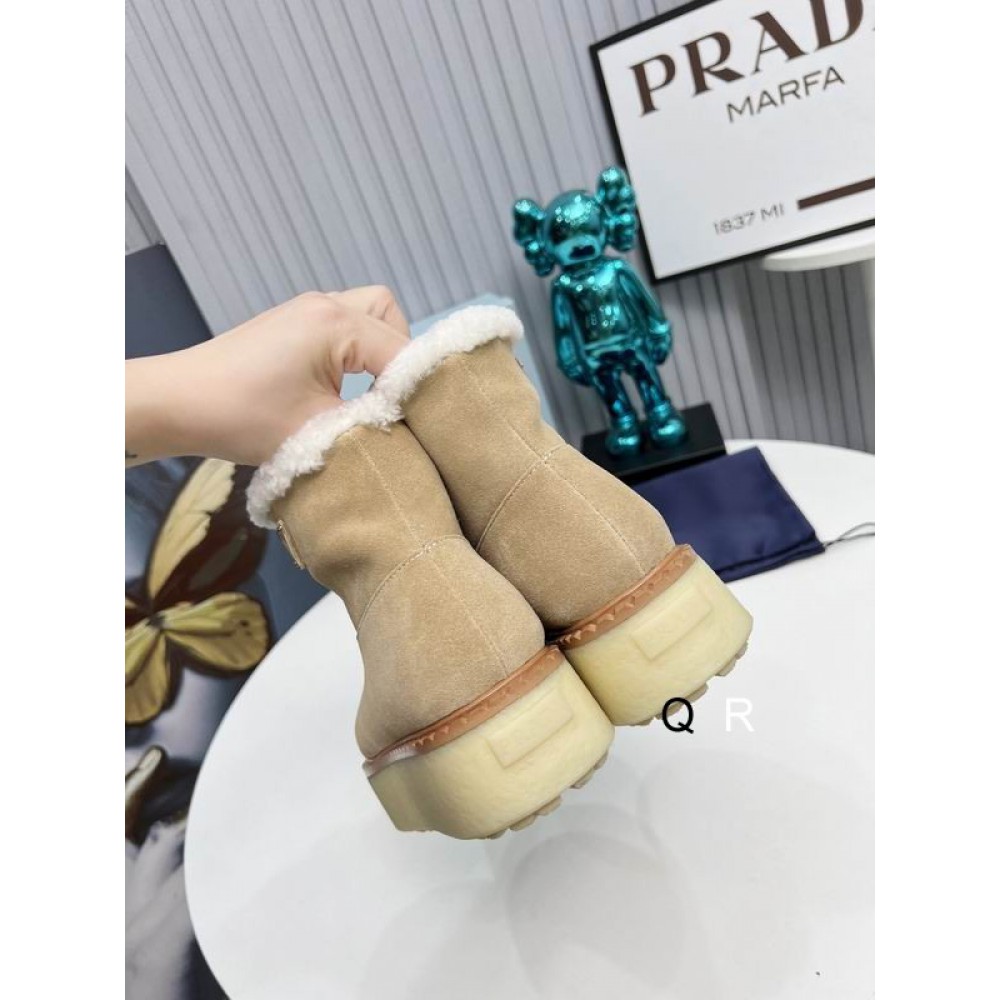 Prada suede boots shearling insole Shoes