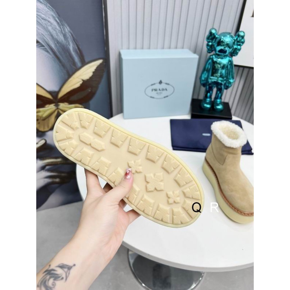 Prada suede boots shearling insole Shoes