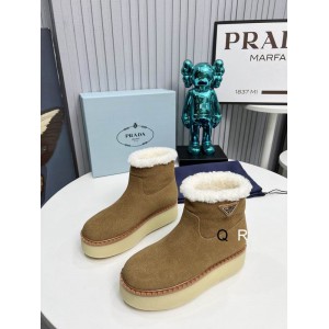 Prada suede boots shearling insole Shoes