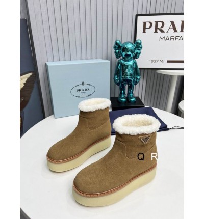 Prada suede boots shearling insole